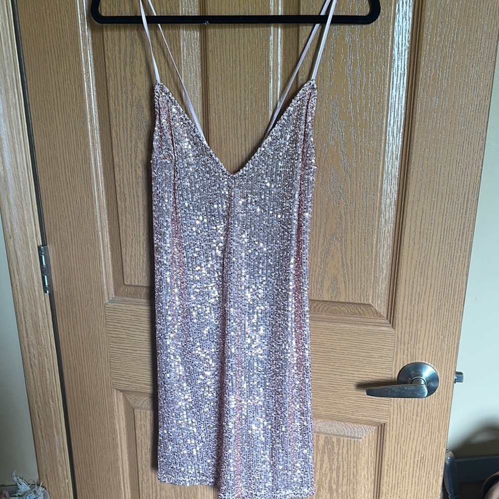 Victoria's Secret Sequin Mini Dress in Pink and Silver